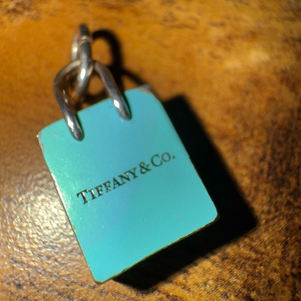 Tiffany & Co. Blue Enamel Shopping Bag Charm